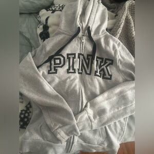 PINK- grey hoodie